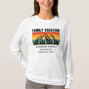 T-shirt Custom Family Vacation Mountains Randonnée Camping
