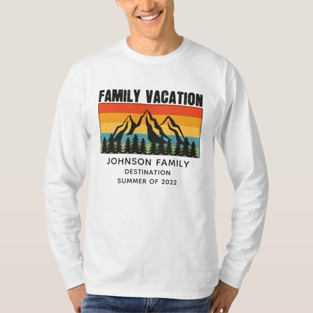 T-shirt Custom Family Vacation Mountains Randonnée Camping (Devant)