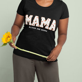 T-shirt Custom Floral Mama with Kids’ Names