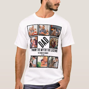 T-shirt Custom Funny Fête des pères Papa cadeau 8 Photo Co