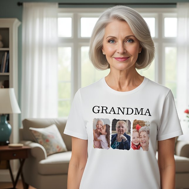 T-shirt Custom Grandma Photo Collage (Créateur téléchargé)