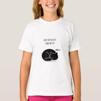 T-shirt Custom Introvert Energy Minimalist Cat Girls’