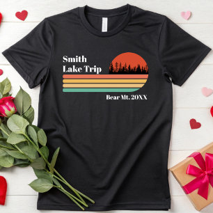 T-shirt Custom Lake Trip Retro Famille Vacances Camping