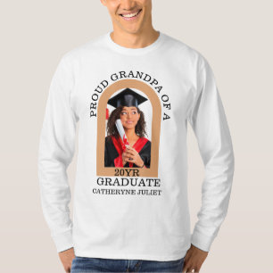 T-shirt Custom Modern Arch Photo Grand-père diplômé fière