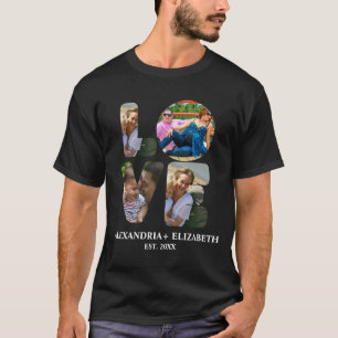 T-shirt Custom modern love 4 photo collage pour couples