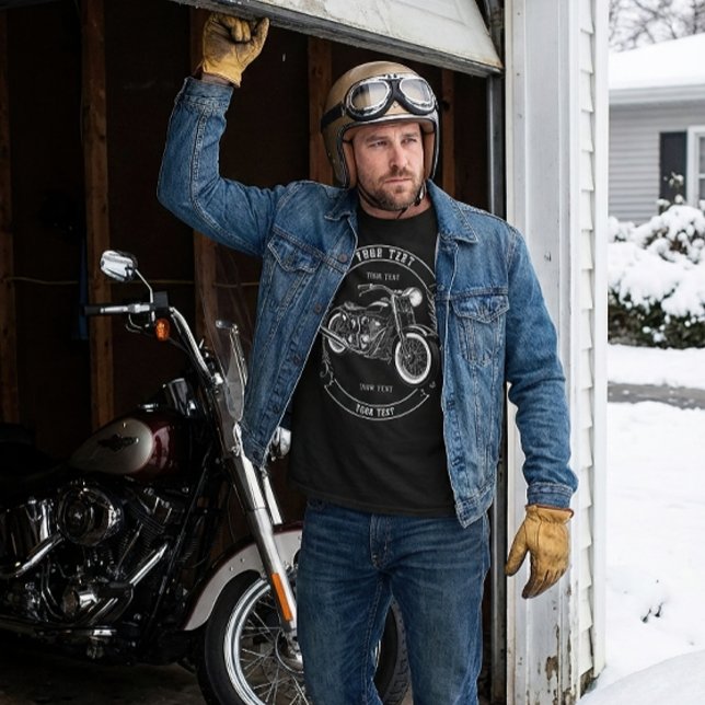 T-shirt Custom Name Biker Dad Long Sleeve Gift (Créateur téléchargé)