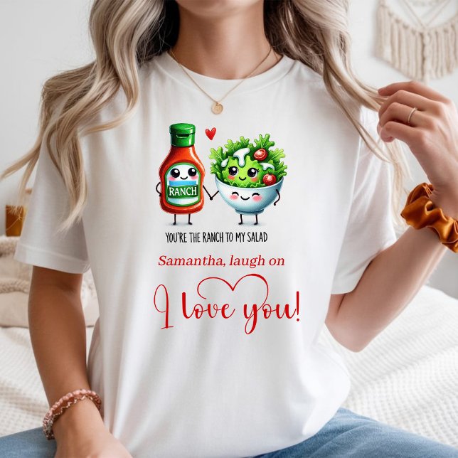 T-shirt Custom Name Funny Food Women Tee Romantic Valentin (Custom Name Funny Food Women Tee Romantic Valentine)