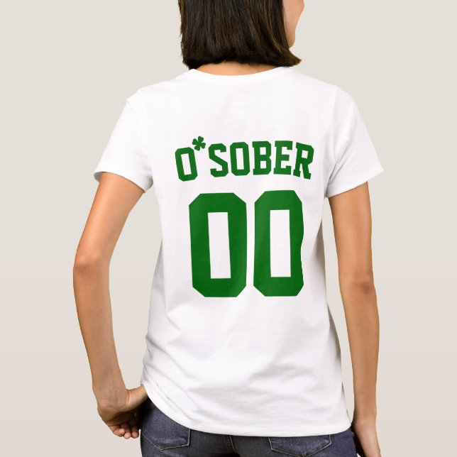 T-shirt Custom Number So Sober Clover St Patrick's Day (Dos)