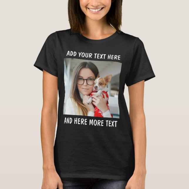 T-shirt Custom Photo and Text Or Name (Devant)