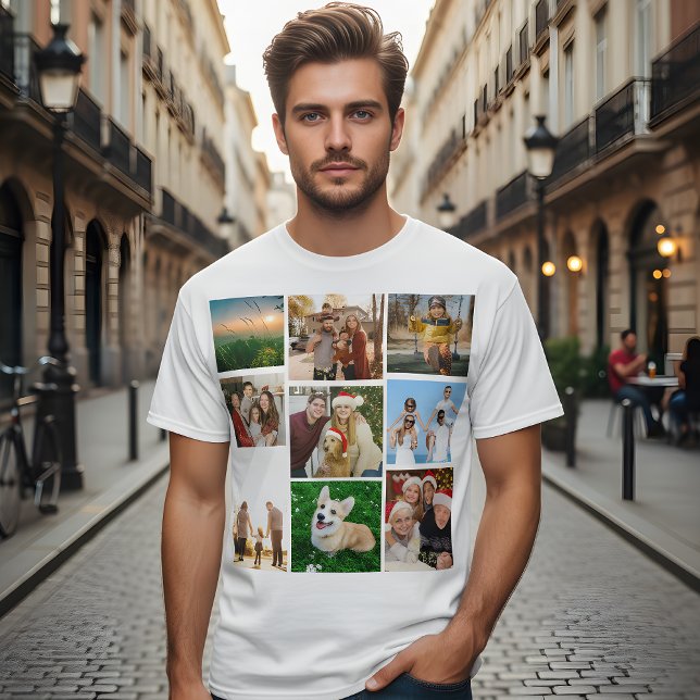 T-shirt Custom Photo Collage Shirt, Custom 9 Photos   (Créateur téléchargé)