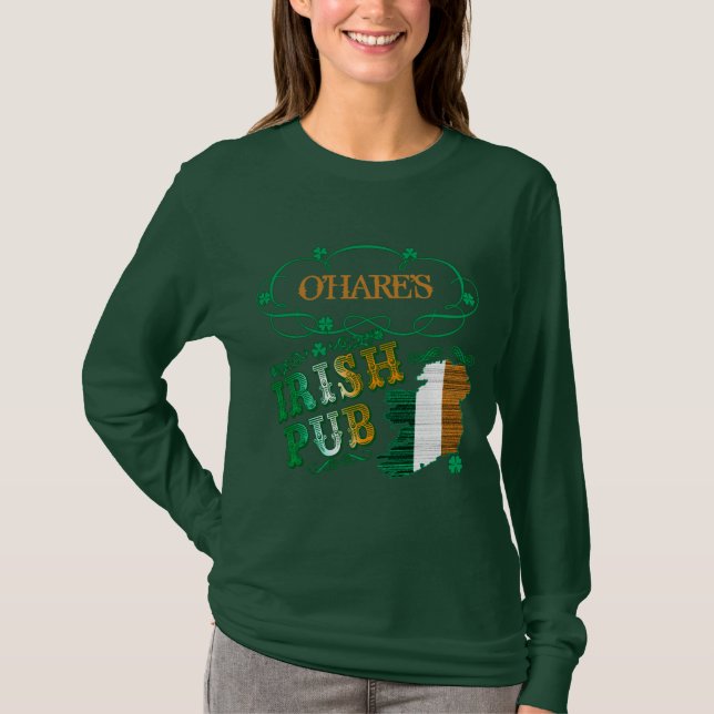 T-shirt CUSTOM Pub Tee Ajouter Your Irish Pub's Name (Devant)
