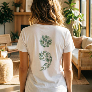 T-shirt Custom Quote Sage Green Semicolon Nature Healing 