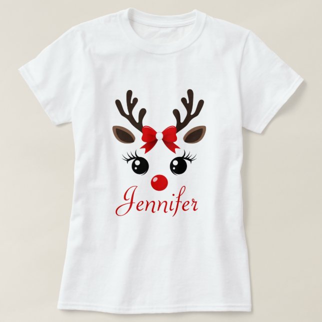 T-shirt Custom Reindeer Christmas | Festive Holiday  (Design devant)