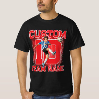 T-shirt Custom senior soccer player, team name & number 