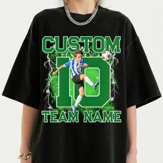 T-shirt Custom senior soccer player, team name & number 