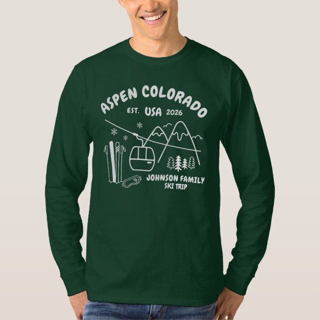 T-shirt Custom Ski Trip Family Friends Group Matching (Devant)