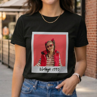 T-shirt Custom Vintage Photo And Year Nostalgic Birthday 