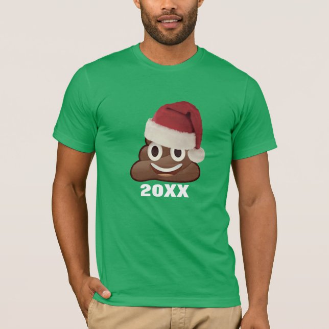 T-shirt Custom Year Poop Emoji Funny Christmas Shirt (Devant)