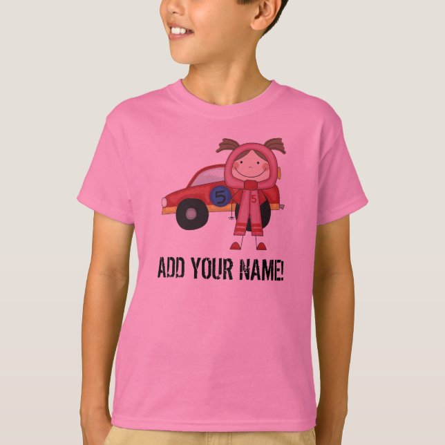 T-shirt customisé de pilote de voiture de course (Devant)