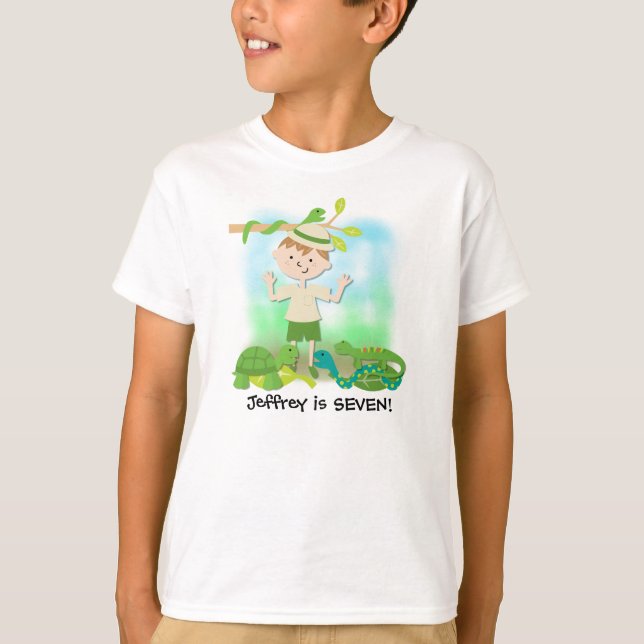 T-shirt customisé par anniversaire de safari de (Devant)