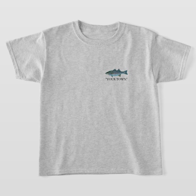 T-shirt CUSTOMISEZ votre ville ou votre nom PÊCHE Basse ra (Poser)