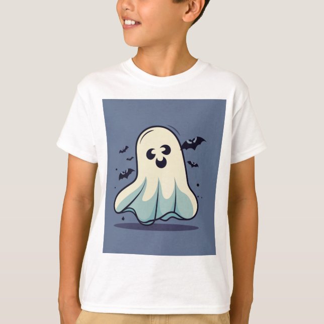 T-shirt Customizable Halloween Ghost, Cute Halloween Ghost (Devant)