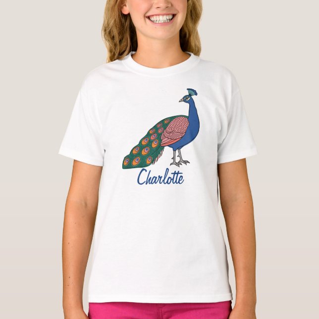 T-shirt customizable Vivid Humble Peacock  (Devant)