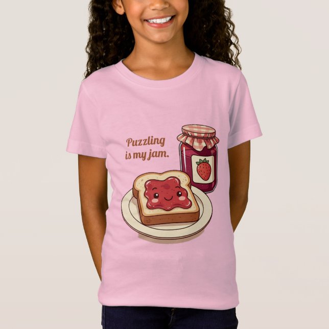 T-Shirt [Customize] is my jam - cute jam and toast cartoon (Devant)