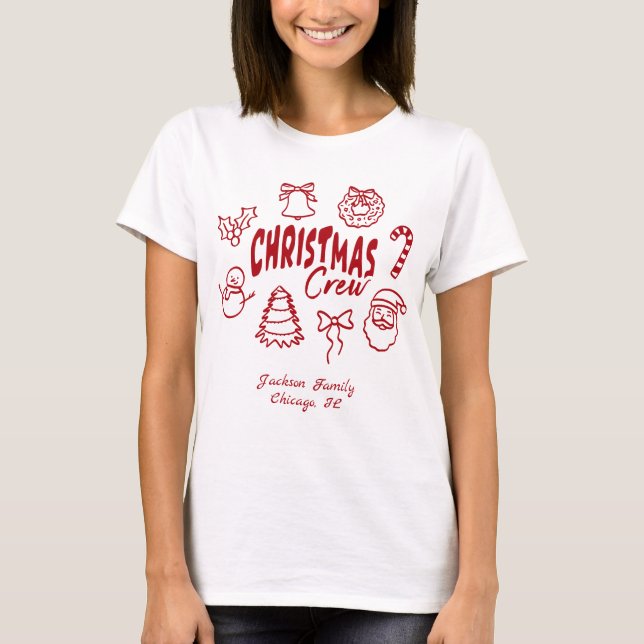 T-shirt Customized Christmas Crew (Devant)