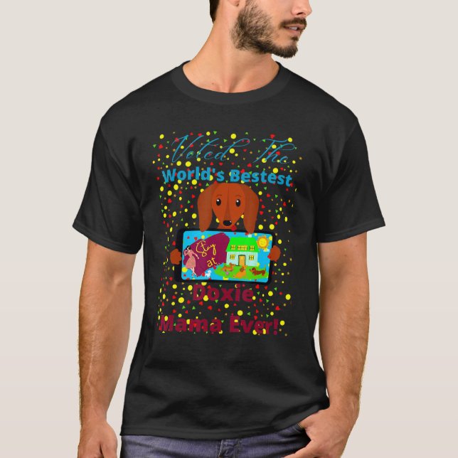 T-SHIRT CUT DACHSHUND FUNNY WIENER CHIEN MEILLEUR DOXIE MA (Devant)