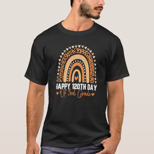 T-shirt Cute 120th Day Of 3rd Grade Student Teacher Rainbo (Devant)