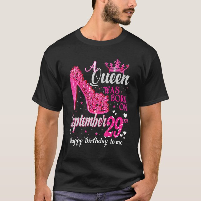 T-shirt Cute A Queen Est Née Le 29 Septembre (Devant)
