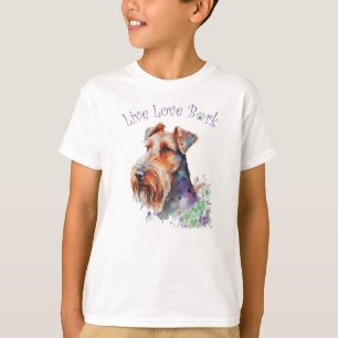 T-shirt Cute Airedale Chien Floral