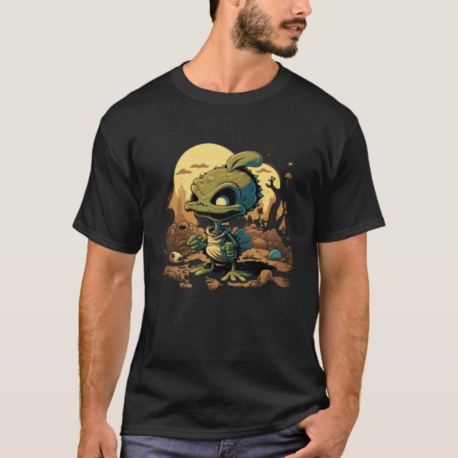T-shirt Cute Aliens Alien Headband Alien Wearing a  In Des (Devant)