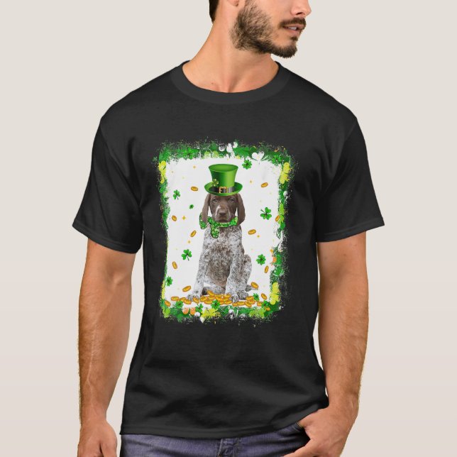T-shirt Cute Allemand Pointer Dog St patrick Da (Devant)