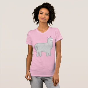 T-shirt Cute Alpaca Cariña coeur rose