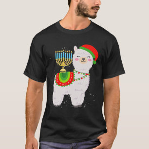 T-shirt Cute Alpaca Chanukah Noël - Menorah Hanukkah