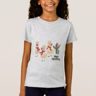 T-Shirt Cute Alpaca Porte Écharpe Rouge