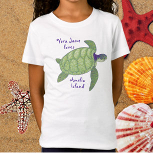 T-Shirt Cute Amelia Island Floride Tortue de mer