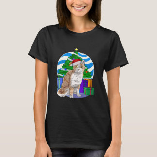 T-shirt Cute American Curl Chat Père Noël Noël