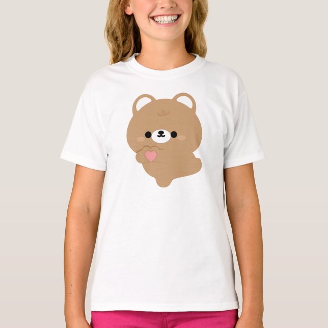 T-shirt Cute Amour Ours Brown (Devant)