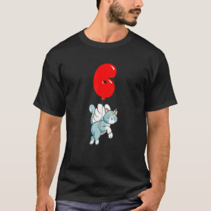 T-shirt Cute Angel Chat 6 H Anniversaire Ballons pour enfa