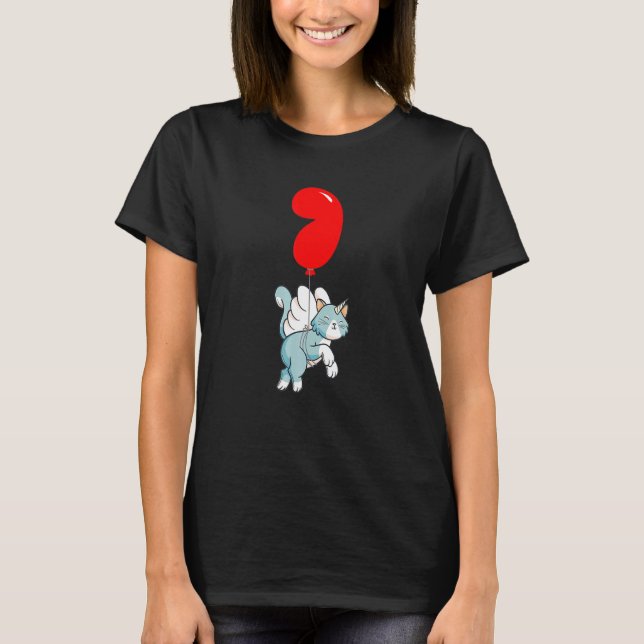 T-shirt Cute Angel Chat 7 H Anniversaire Ballons pour enfa (Devant)