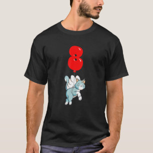 T-shirt Cute Angel Chat 8 H Anniversaire Ballons pour enfa