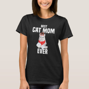 T-shirt Cute Angora Chat avec Costume Reindeer Meilleur Ch