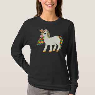 T-shirt Cute Animal Unicorn Maman Fille Autistique Enfant