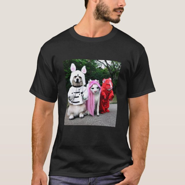 T-shirt Cute Animals Cosplay (Devant)