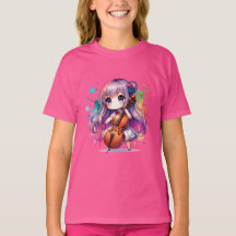 Cute Anime Girl Jouer Joueur Cello