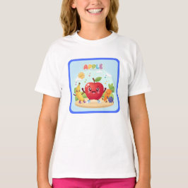 T-shirt Cute Apple Friends Kids Illustration