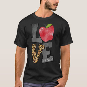 T-shirt Cute Apple Leopard Love 2e classe Équipe de 2e ann